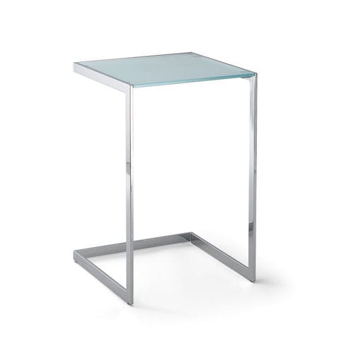 Mesa lateral contemporânea - CROCUS - Torre - em vidro / quadrada / da linha comercial
