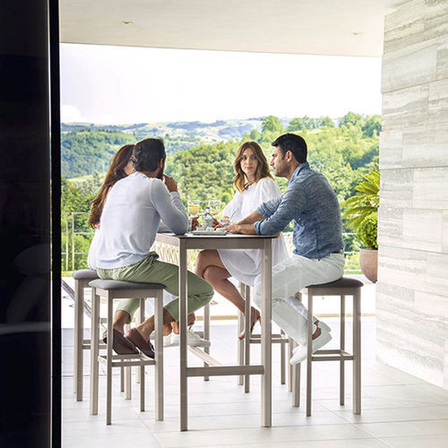 Banqueta alta contemporânea - SYSTEM - Varaschin - em tecido / em HPL / com base em alumínio