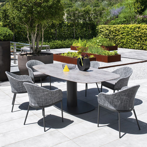 Mesa de jantar contemporânea - Big  - Varaschin - em HPL / em cerâmica / com base em aço