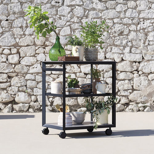 Carrinho de chá para ambiente externo - COOKING - Varaschin - de serviço / para transportar vaso de plantas / de louça