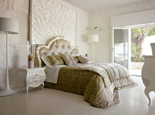 Cama de casal - DILETTA - Volpi - de estilo / estofada / em tecido