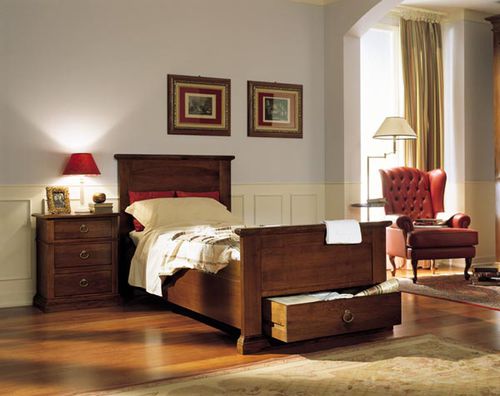 Cama de solteiro - ART. AR63 - Zilio Mobili - de estilo / com gavetas / em madeira