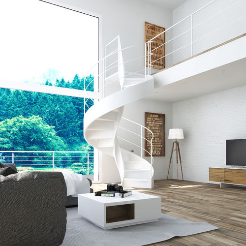 Escada helicoidal - EDERA R-METAL - ITALIAN FASHION STAIRS - com degraus em madeira / com estrutura em madeira / da linha residencial
