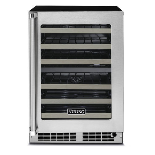 Adega climatizada de serviço - VWUI5241GSS - 24" - VIKING - de instalação livre / em aço inoxidável / com porta de vidro