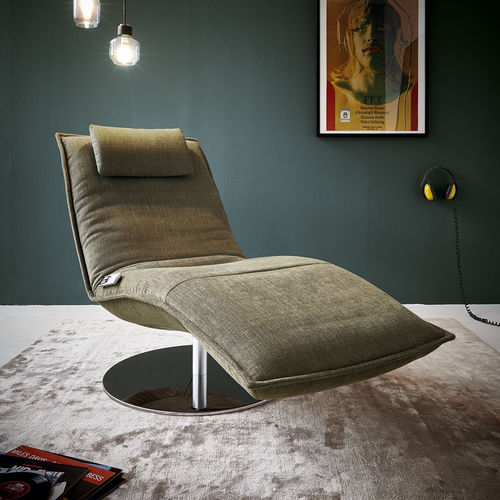 Chaise longue contemporânea - JOPLIN - Koinor - em tecido / em couro / em aço inoxidável