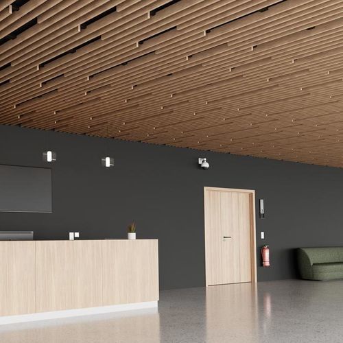 Painel acústico para forro de teto - LINEA 2.6.6 LITE - LAUDESCHER - em abeto / em madeira maciça / em pinho