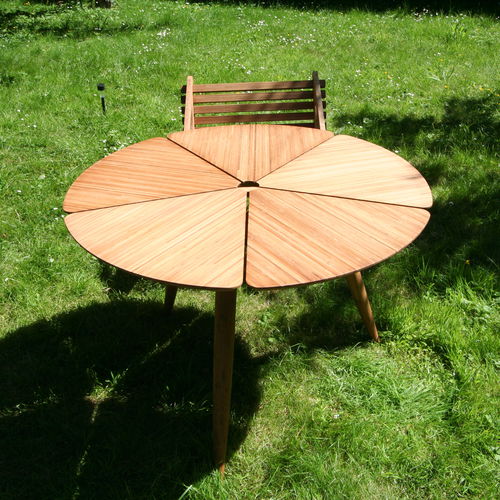 Mesa de jantar contemporânea - Petal - Socotex - Abritez-vous chez nous - em bambu / com base em bambu / redonda