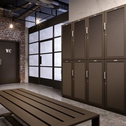 Armário de vestiário metálico - FACTORY - Fit Interiors - para edifício de uso público / para instalações esportivas / da linha comercial