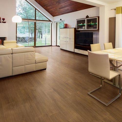 Piso laminado em HPL - NEWFLOOR - efeito de madeira / da linha comercial