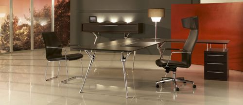 Mesa executiva - GENESIS - Codutti Furniture Srl - contemporânea / em carvalho / em aço