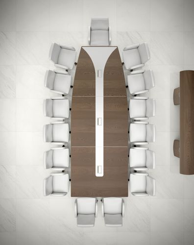 Mesa de conferências contemporânea - ISIXTY - Codutti Furniture Srl - em madeira / com tomada elétrica / da linha comercial