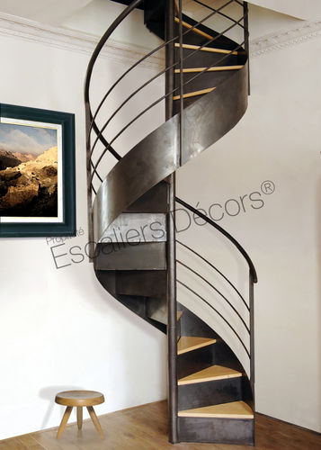 Escada em caracol - LOFT DH37 SPIR'DÉCO®  - ESCALIERS DECORS - com degraus em madeira / com estrutura em aço / com estrutura em aço laqueado
