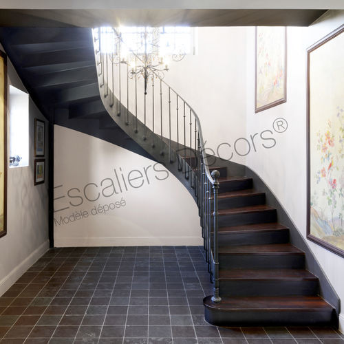 Escada em U - BISTROT DT122 ESCA'DROIT® - ESCALIERS DECORS - curva / com degraus em madeira / com degraus em metal