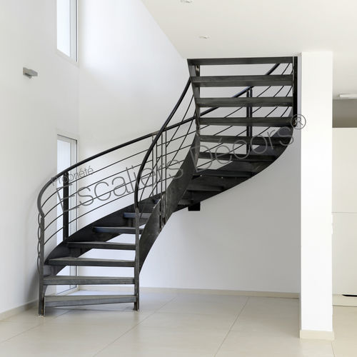 Escada curva - LOFT DT91 ESCA'DROIT® - ESCALIERS DECORS - com degraus em concreto / com estrutura em aço / da linha residencial