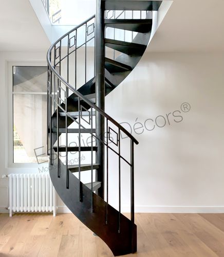 Escada em caracol - ERNEST DH194 Modèle déposé - ESCALIERS DECORS - com degraus em concreto / com estrutura em aço / da linha residencial