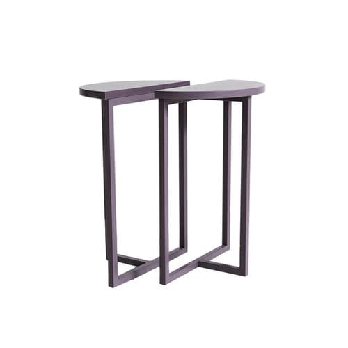 Mesa lateral contemporânea - BASIC - Viveti - em metal laqueado / com base metálica / semicircular