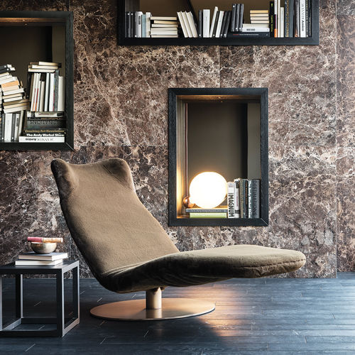 Chaise longue contemporânea - KANGURA - Mussi Italy - em tecido / em couro / em alumínio