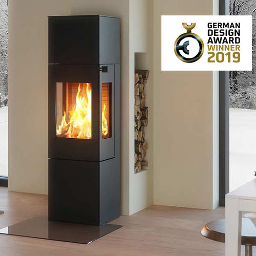 Salamandra a lenha - NEXO 160 - Attika Feuer AG - 5 kW–10 kW / de piso / com 3 faces