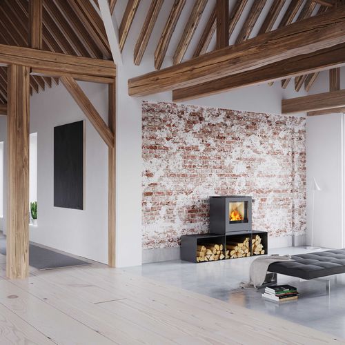 Salamandra a lenha - Q-TEE 2 - Attika Feuer AG - 5 kW–10 kW / de piso / contemporânea