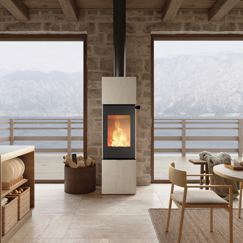 Salamandra a lenha - NEXO 160 PORTO - Attika Feuer AG - 5 kW–10 kW / de instalação livre / com 3 faces