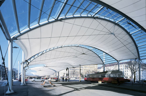 Membrana arquitetônica em poliéster - URBAN LORITZ PLATZ - Hightex - em PVC / para estrutura tensionada / para telhado