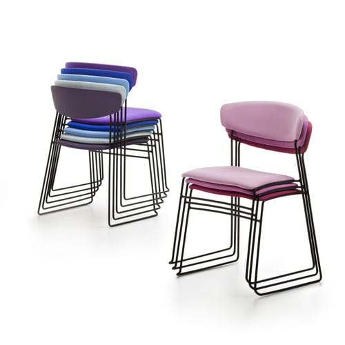 Cadeira de design escandinavo - WOLFGANG - Fornasarig - para ambiente interno / em tecido / em carvalho