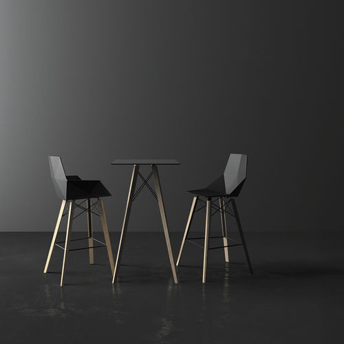 Mesa alta contemporânea - FAZ  - VONDOM - em madeira / com base metálica / com base em HPL
