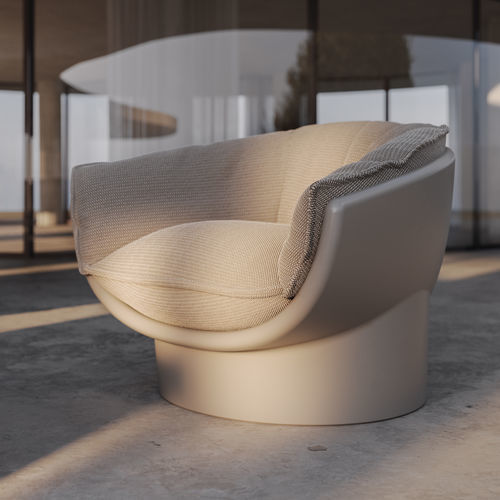 Poltrona contemporânea - Luna  - VONDOM - em couro / em tecido / em polietileno