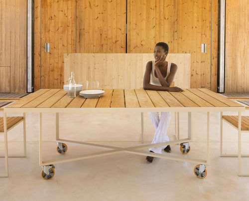 Mesa de jantar contemporânea - VINEYARD   - VONDOM - em madeira / em alumínio / com base em alumínio