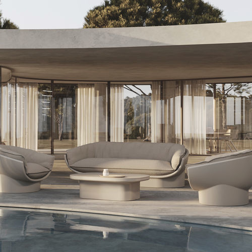 Sofá contemporâneo - Luna  - VONDOM - para ambiente externo / em tecido / em couro