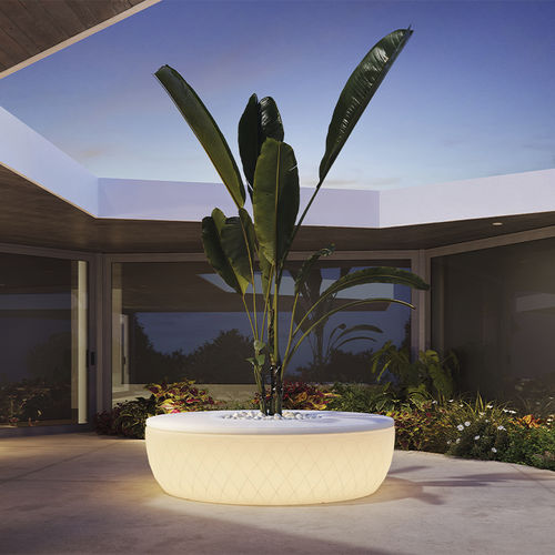 Floreira em polietileno - VASES ISLAND - VONDOM - redonda / com iluminação embutida / com banco integrado
