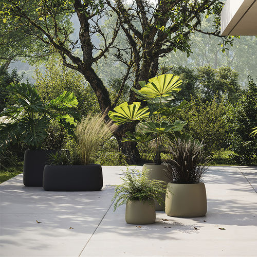 Vaso de jardim em polietileno - ORGANIC - VONDOM - redondo / com iluminação / da linha residencial
