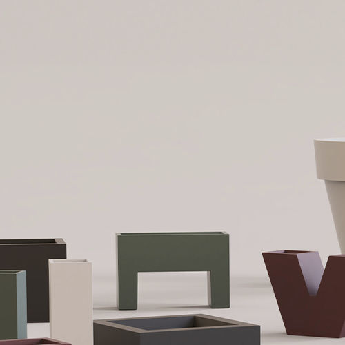 Floreira em polietileno - MURO  - VONDOM - retangular / com iluminação / contemporânea