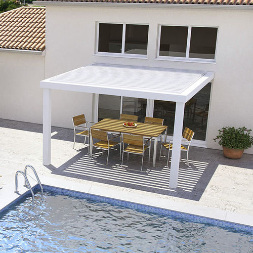 Pérgola apoiada em parede - AUSTRAL® - Roche Habitat - em alumínio / com lâminas orientáveis