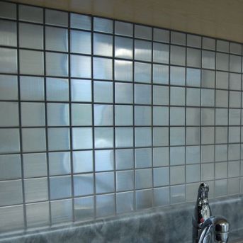 Placas de revestimento em aço inoxidável - VIBRATION - The Inox in Color - brilhante / para ambiente interno / para cozinha