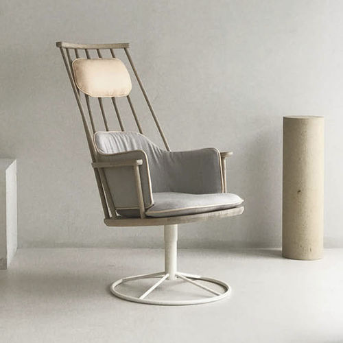 Poltrona de design escandinavo - WINDSOR - KÄLLEMO - em couro / em tecido / em carvalho