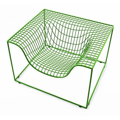 Poltrona de design original - Grid - NOLA INDUSTRIER - em aço revestido a pó / em aço revestido a pó / cinza