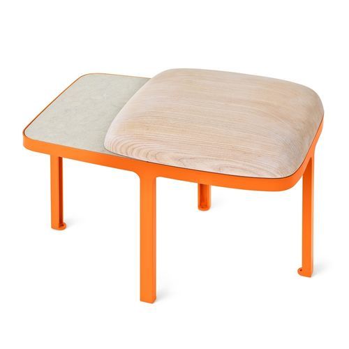 Banqueta contemporânea - Plymå - NOLA INDUSTRIER - em madeira de freixo / com base de aço revestido a pó / para espaço público