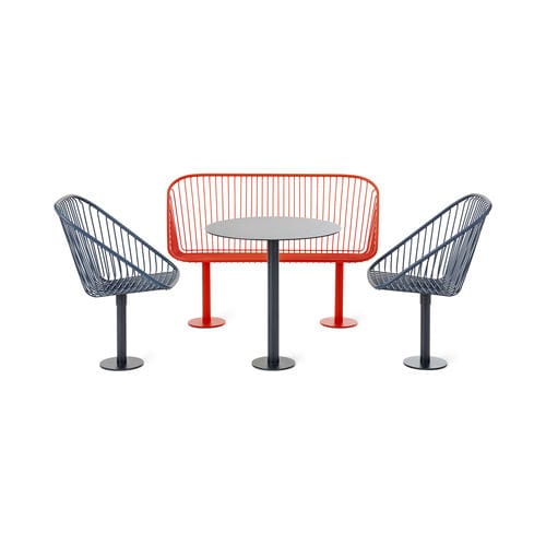 Conjunto de mesa e cadeiras contemporâneo - Korg Furniture Series - NOLA INDUSTRIER - para pátio / para ambiente interno / em aço revestido a pó