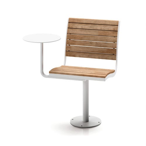 Cadeira de jardim contemporânea - Parco Armchair with Tabletop - NOLA INDUSTRIER - para ambiente externo / para ambiente interno / em carvalho