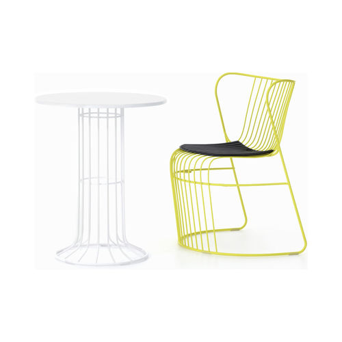 Conjunto de mesa e cadeiras contemporâneo - Kaskad - NOLA INDUSTRIER - para ambiente externo / em MDF / em aço revestido a pó