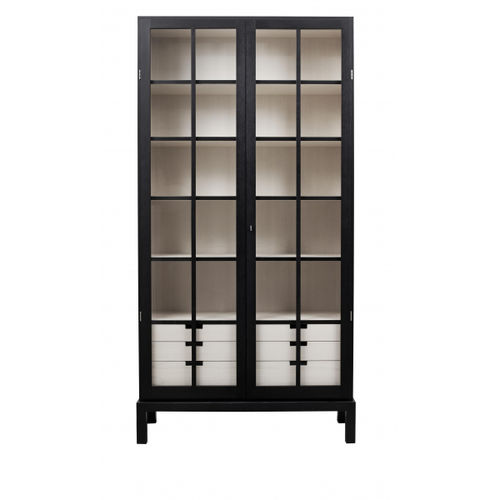 Livreiro contemporâneo - LALLA  - OLBY DESIGN - em madeira / com portas de vidro / preto