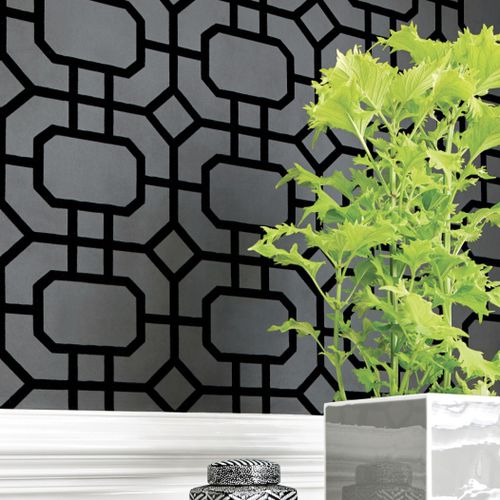 Papel de parede contemporâneo - PORTIER FLOCK - Thibaut - com padrão geométrico / lavável