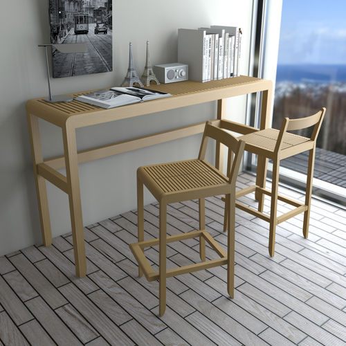 Mesa alta contemporânea - SAKI SET - Deesawat Industries - em madeira / retangular / da linha residencial