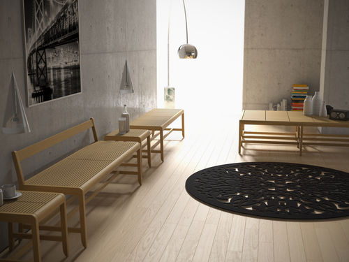 Banco de jardim contemporâneo - SAKI SET - Deesawat Industries - em madeira / com encosto / para ambiente interno