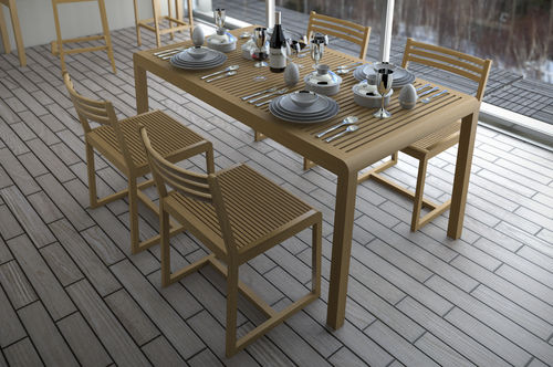 Cadeira de jardim contemporânea - SAKI SET - Deesawat Industries - em madeira / da linha residencial / sem braços