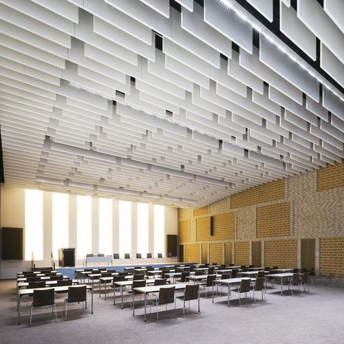 Baffle acústico em lã mineral - SOLO™ - Saint-Gobain Ecophon - suspenso / retangular / decorativo