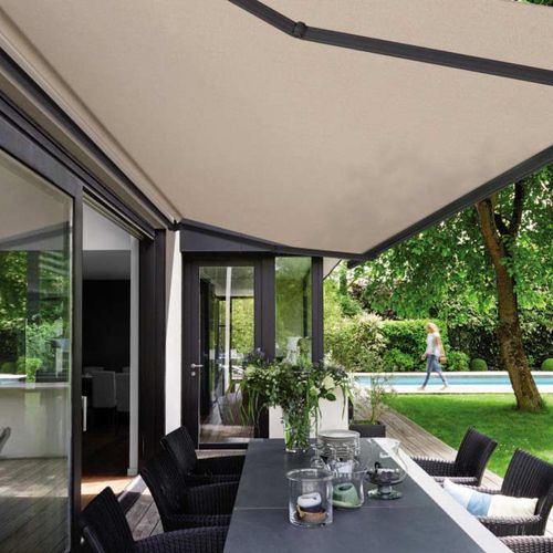 Tecido para proteção do sol - INFINITY - DICKSON CONSTANT - para toldo reto / de cor lisa / em acrílico