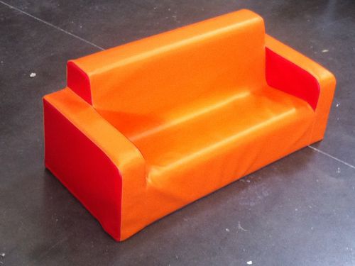Sofá contemporâneo - F25-2 - Modugame - MG Sport - vinílico / com braços / laranja