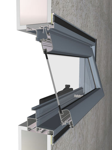 Janela em alumínio - FACE FIX - Wintec Aluminium Windows & Doors Australia Pty Ltd - basculante / com vidro duplo / acústica
